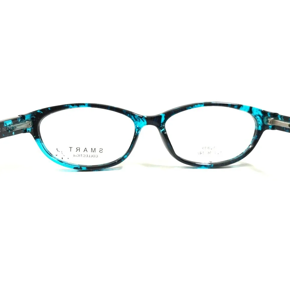 Smart Collection Eyeglasses Frames S2819 C1 TURQUOISE Black Blue Oval 52-16-140